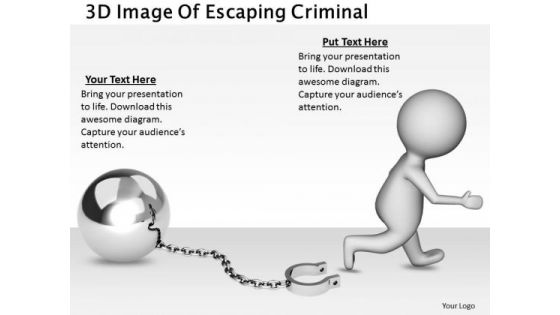 Business Growth Strategy 3d Image Of Escaping Criminal Concepts