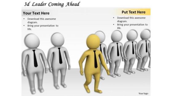 Business Growth Strategy 3d Leader Coming Ahead Concept