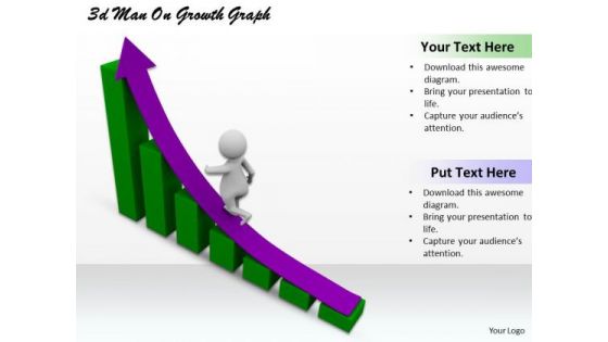 Business Growth Strategy 3d Man On Graph Character