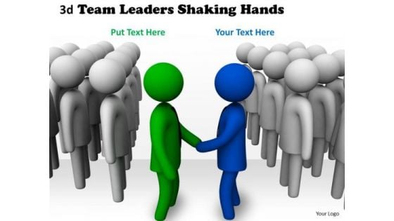 Business Growth Strategy 3d Team Leaders Shaking Hands Character Modeling