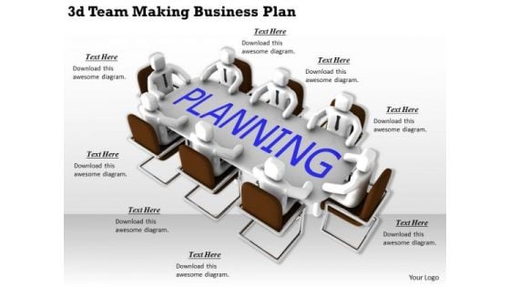 Business Growth Strategy 3d Team Making Plan Character Modeling