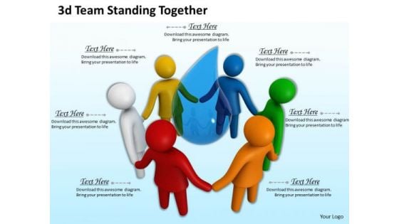 Business Growth Strategy 3d Team Standing Together Concepts