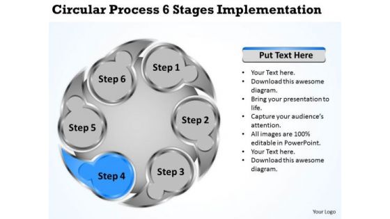 Business Growth Strategy Circluar Process 6 Stages Implementation And