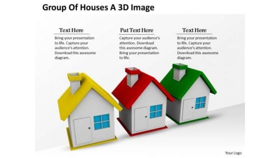 Business Growth Strategy Group Of Houses 3d Image Photos