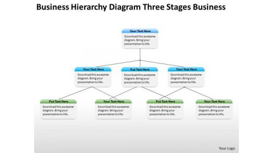 Business Hirerchy Diagram Three Stages Ppt Service Plan PowerPoint Templates