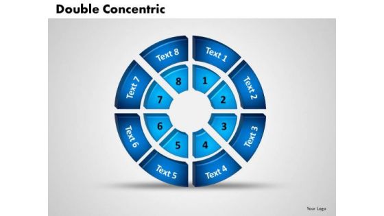 Business Image PowerPoint Templates Business 3d Double Concentric Rings Pieces Ppt Slides