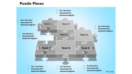 Business Image PowerPoint Templates Business 3d Interconnected Jigsaw Puzzle Pieces Ppt Slides