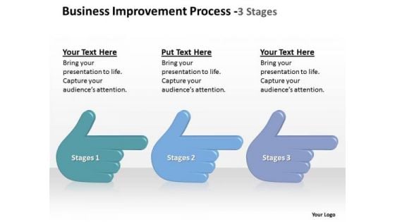 Business Improvement Process 3 Stages Marketing Diagram