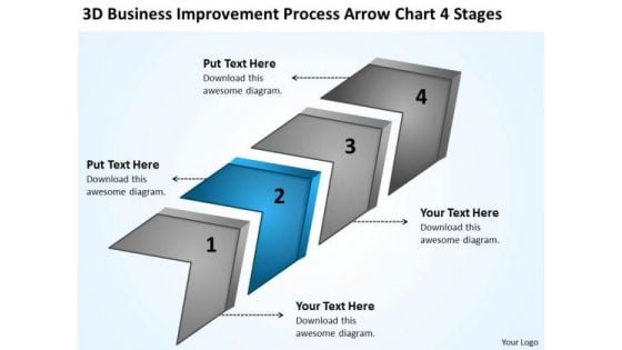 Business Improvement Process Arrow Chart 4 Stages The Planning PowerPoint Templates