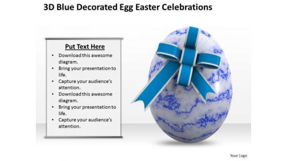 Business Integration Strategy 3d Blue Decorated Egg Easter Celebrations Icons