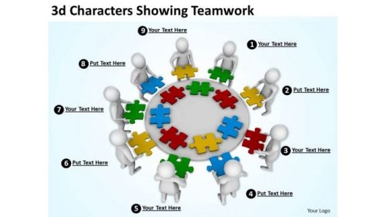 Business Integration Strategy 3d Characters Showing Teamwork Models Business Integration Strategy 3d Characters Showing Teamwork Models