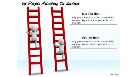 Business Integration Strategy 3d People Climbing Ladder Character Modeling
