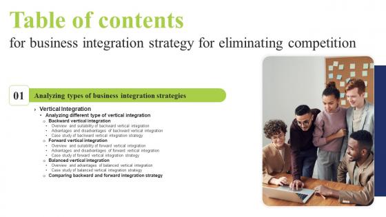 Business Integration Strategy Eliminating Table Of Contents Ideas Pdf