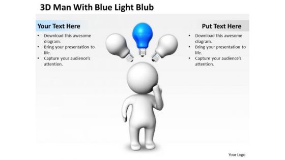Business Intelligence Architecture Diagram 3d Man With Blue Light Blub PowerPoint Slides Business Intelligence Architecture Diagram 3d Man With Blue Light Blub PowerPoint Slides