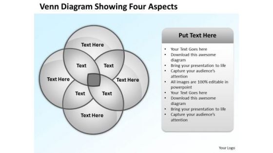 Business Intelligence Architecture Diagram Showing Four Aspects Ppt PowerPoint Slides