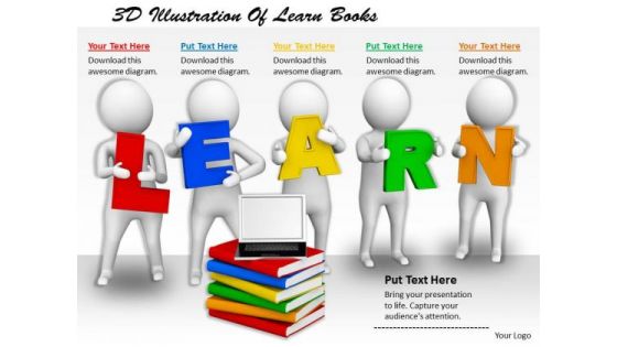 Business Intelligence Strategy 3d Illustration Of Learn Books Concept Statement