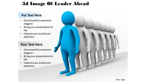 Business Intelligence Strategy 3d Image Of Leader Ahead Characters