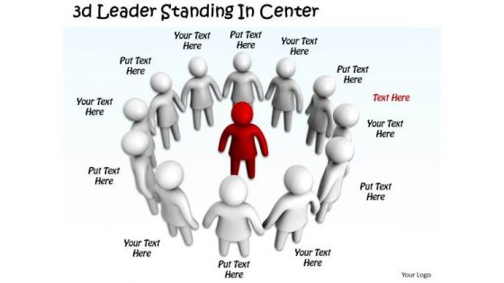 Business Intelligence Strategy 3d Leader Standing Center Concept Statement