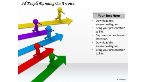 Business Intelligence Strategy 3d People Running On Arrows Basic Concepts