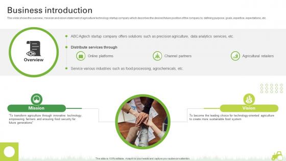 Business Introduction Agro Innovation Startup Go To Market Strategy GTM SS V