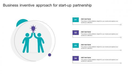 Business Inventive Approach For Start Up Partnership Elements Pdf