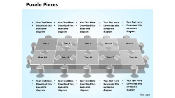 Business Leadership PowerPoint Templates Business 3d Interconnected Jigsaw Puzzle Pieces Ppt Slides