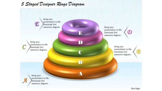 Business Level Strategy 5 Staged Designer Rings Diagram Strategic Planning Steps