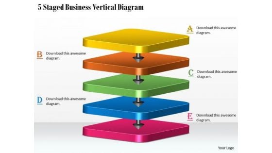 Business Level Strategy 5 Staged Vertical Diagram Strategic Planning Steps