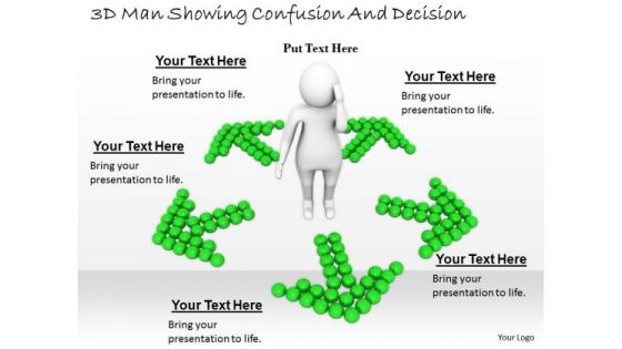 Business Level Strategy Definition 3d Man Showing Confusion And Decision Basic Concepts