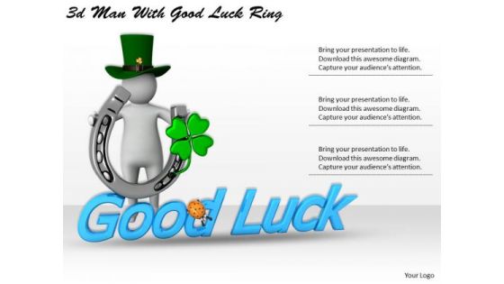 Business Level Strategy Definition 3d Man With Good Luck Ring Characters