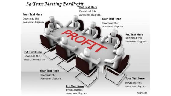 Business Level Strategy Definition 3d Team Meeting For Profit Concept Statement