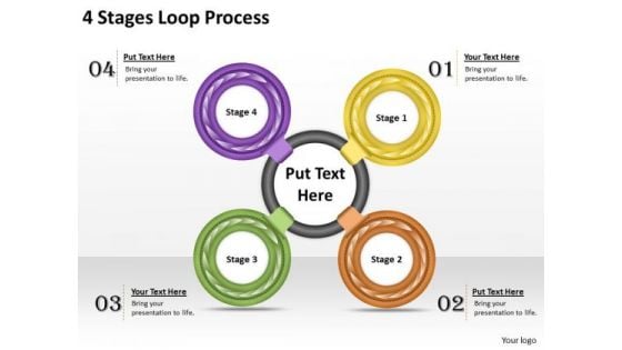 Business Level Strategy Definition 4 Stages Loop Process Strategic Sales Plan Ppt Slide