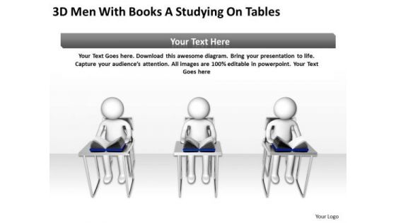 Business Life Cycle Diagram 3d Men With Books Studying On Tables PowerPoint Templates