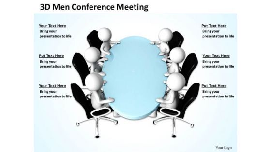 Business Logic Diagram 3d Men Conference Meeting PowerPoint Templates Ppt Backgrounds For Slides