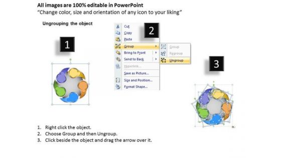 Business Logic Diagram 5 Circular Steps Illustration Innovation PowerPoint Slides