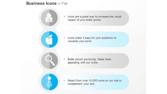 Business Man Post It Notes Magnifier Tie Ppt Slides Graphics Business Man Post It Notes Magnifier Tie Ppt Slides Graphics