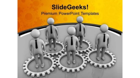 Business Man With Different Gear PowerPoint Templates Ppt Backgrounds For Slides 0713