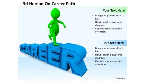 Business Management Strategy 3d Human On Career Path Characters