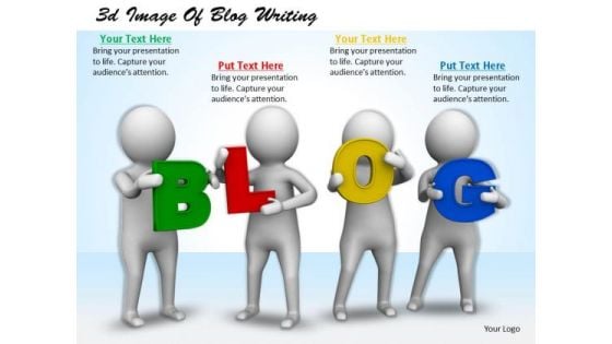 Business Management Strategy 3d Image Of Blog Writing Concepts