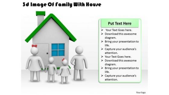 Business Management Strategy 3d Image Of Family With House Concept