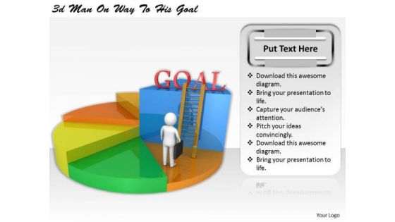 Business Management Strategy 3d On Way To His Goal Adaptable Concepts