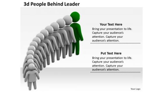 Business Management Strategy 3d People Behind Leader Character