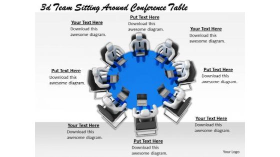 Business Management Strategy 3d Team Sitting Around Conference Table Adaptable Concepts