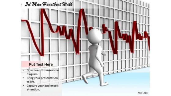 Business Management Strategy 3d With Heart Beat Walk Adaptable Concepts