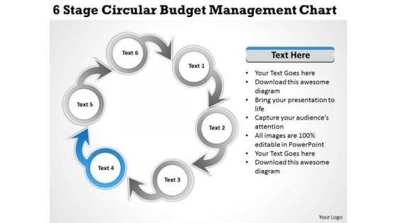 Business Management Strategy 6 Stage Circular Budget Chart Level