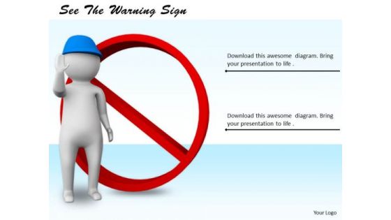 Business Management Strategy See The Warning Sign 3d Character Modeling