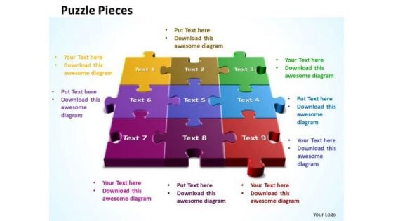 Business Marketing PowerPoint Templates Business 3d Puzzle Pieces Put Together Ppt Slides