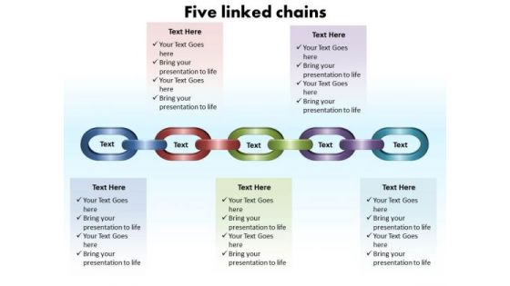 Business Marketing PowerPoint Templates Business Five Linked Chains Ppt Slides