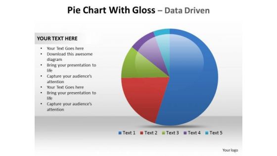 Business Marketing PowerPoint Templates Business Pie Chart With Gloss Ppt Slides