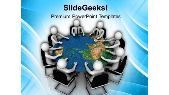 Business Meeting Around The World PowerPoint Templates Ppt Backgrounds For Slides 0813